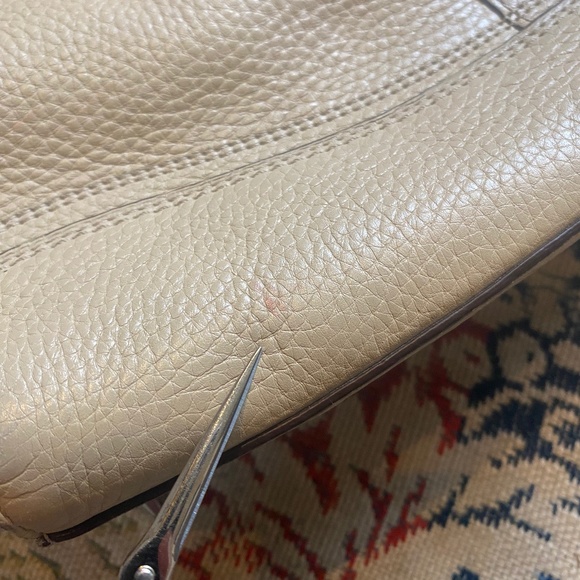 Coach Hampton Cream Leather Carryall Satchel Tote Handbag Braid Pebble F13084 - Picture 16 of 16